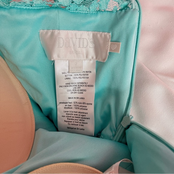 ❗️CLEARANCE❗️ David’s Bridal Spa Color One Shoulder Lace Dress 🤍💍 - Picture 5 of 9